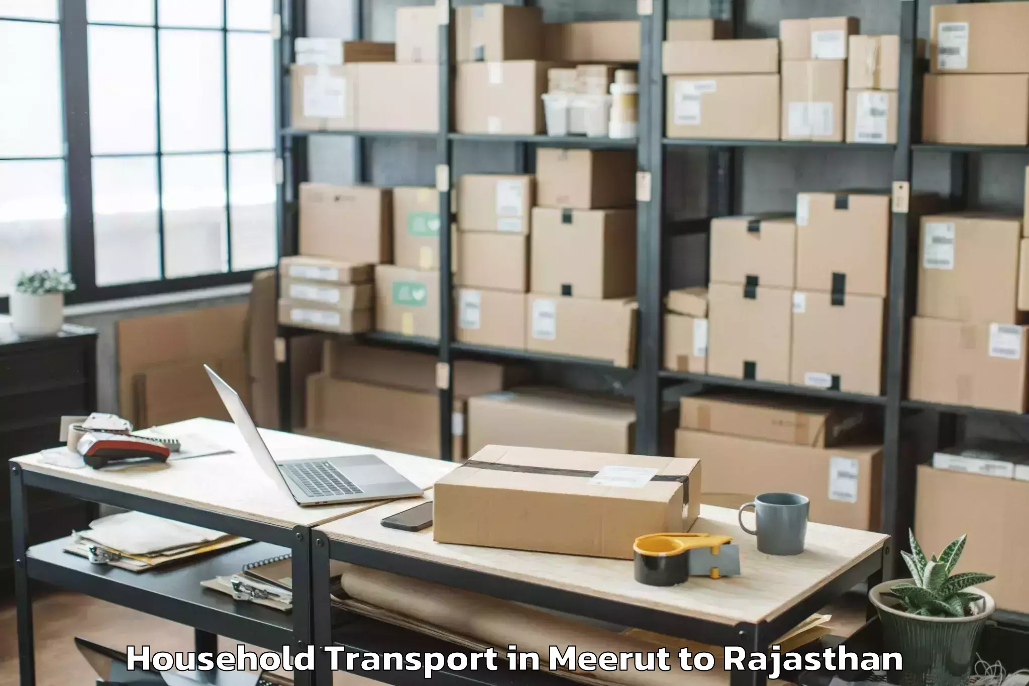 Book Meerut to Mavli Household Transport Online